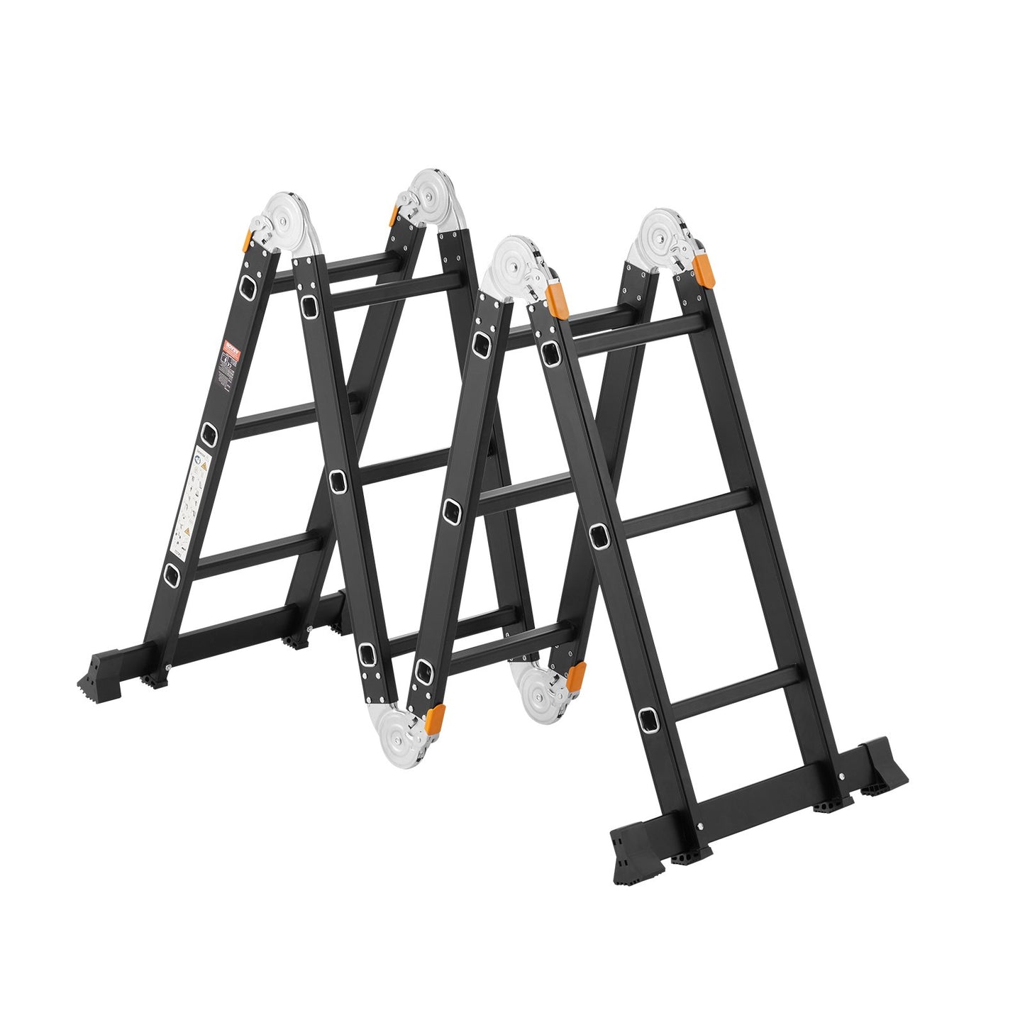 Multi-Purpose Folding Ladder 7-in-1 3 Steps 12 Feet with Scaffolding Plank