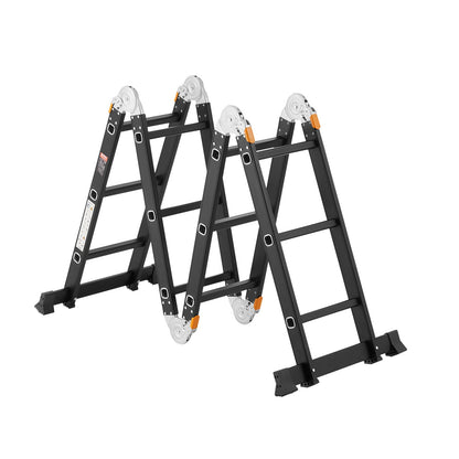 Multi-Purpose Folding Ladder 7-in-1 3 Steps 12 Feet with Scaffolding Plank
