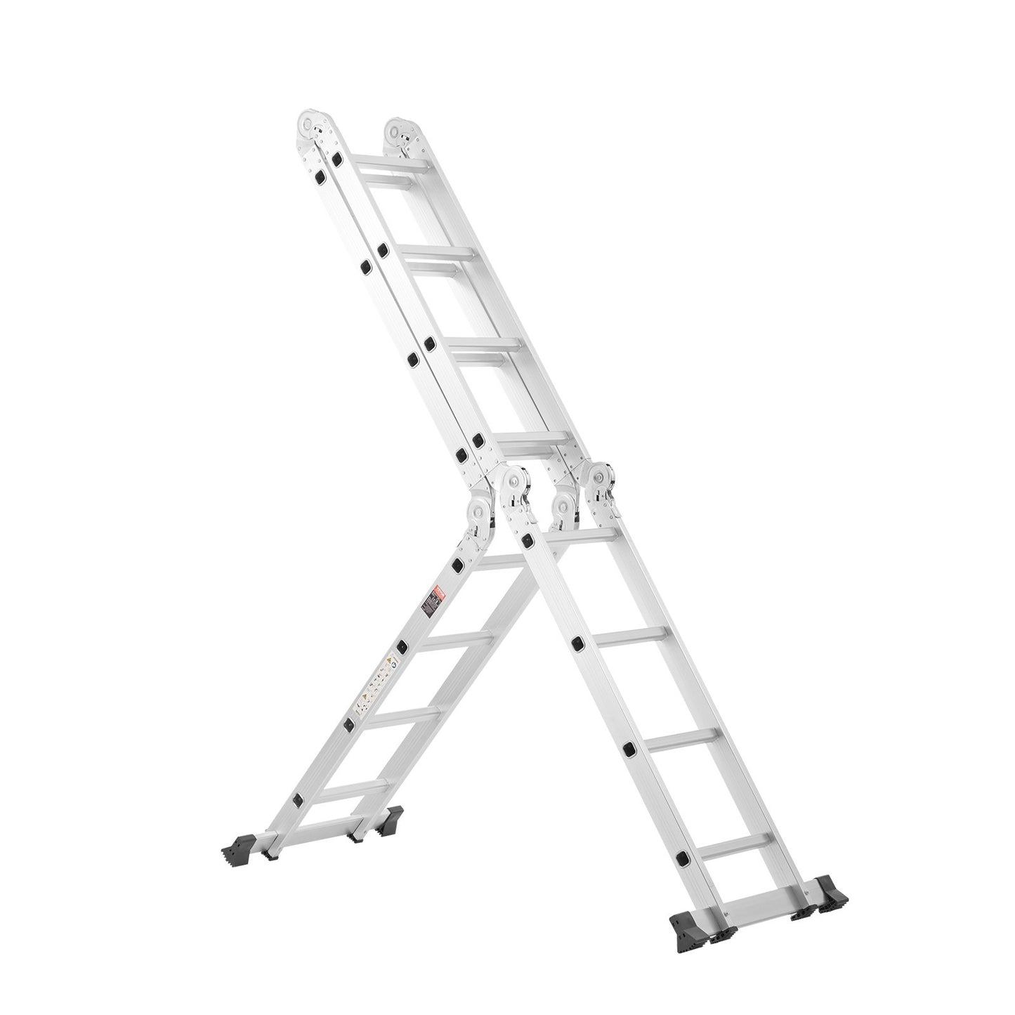 Multi-Purpose Folding Ladder 7-in-1 4 Steps 15.5 Feet Reach Height for Work