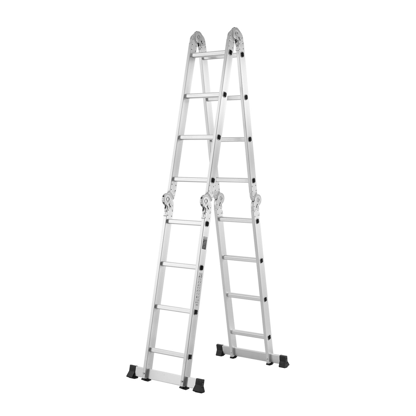 Multi-Purpose Folding Ladder 7-in-1 4 Steps 15.5 Feet Reach Height for Work