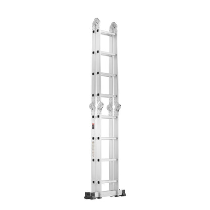 Multi-Purpose Folding Ladder 7-in-1 4 Steps 15.5 Feet Reach Height for Work