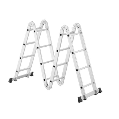 Multi-Purpose Folding Ladder 7-in-1 4 Steps 15.5 Feet Reach Height for Work