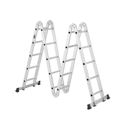 Multi-Purpose Folding Ladder 7-in-1 5 Steps 19 ft. Reach Height Metal