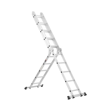 Multi-Purpose Folding Ladder 7-in-1 5 Steps 19 ft. Reach Height Metal