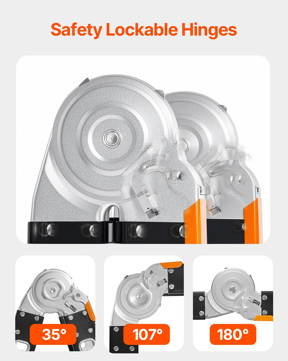 Multi-Purpose Folding Ladder 7-in-1 5 Steps 19 Feet Reach Height for Work