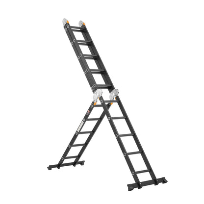 Multi-Purpose Folding Ladder 7-in-1 5 Steps 19 Feet Reach Height for Work