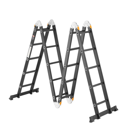 Multi-Purpose Folding Ladder 7-in-1 5 Steps 19 Feet Reach Height for Work