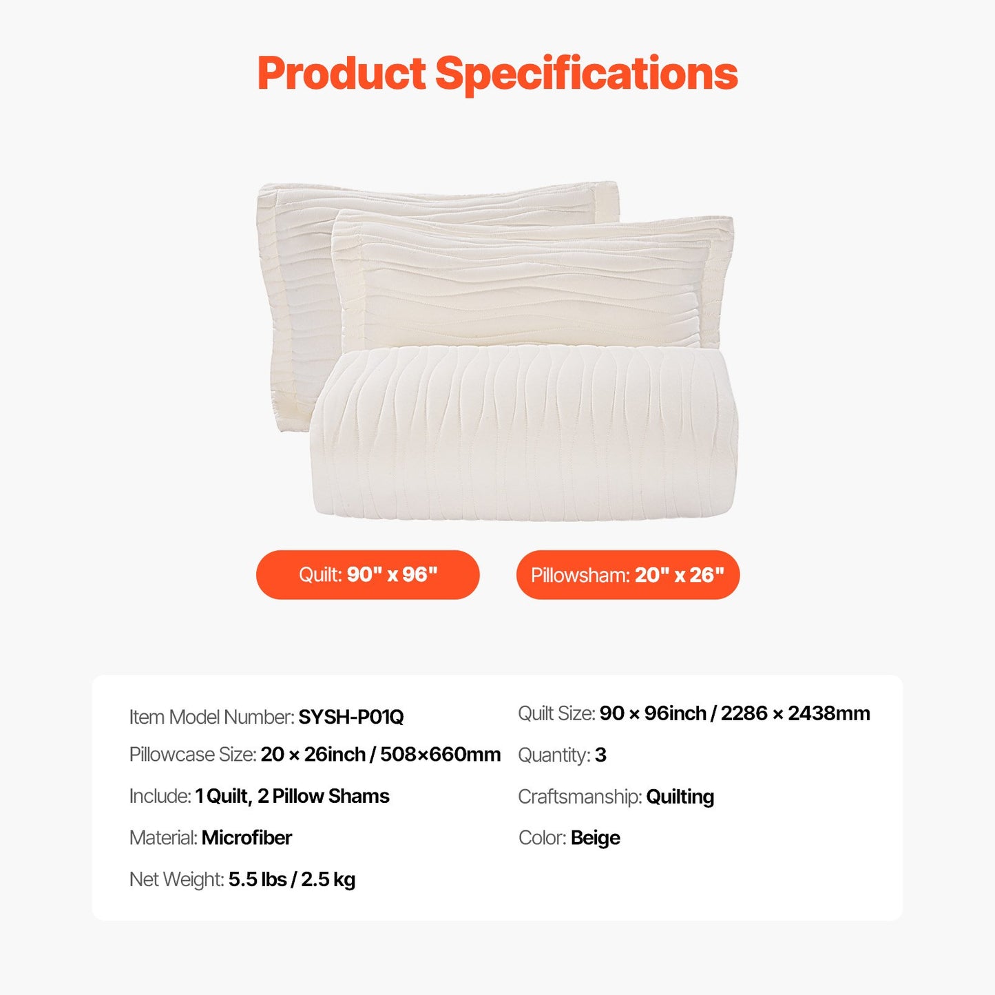 Queen Quilt Set, 3-Piece Lightweight Comforter, Microfiber Queen Size Bedding Set, Beige Bedspreads with 1 Quilt and 2 Pillow Shams, Lightweight Bedspread Coverlet Bedding Set, for All Season