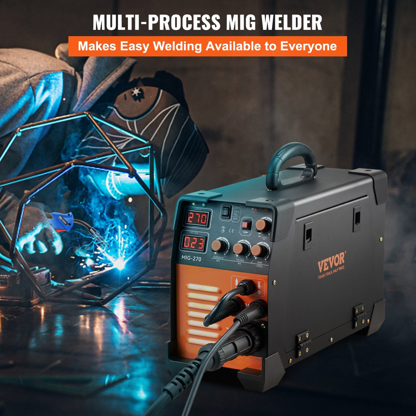 MIG Welder, 3 in 1 Welder Welding Machine, 270 Amp MIG Lift TIG Arc Welder 110V 220V Lift TIG Welder Lift ARC Welder Digital Display Combo Welding Machine MMA Stick IGBT DC Inverter Welder