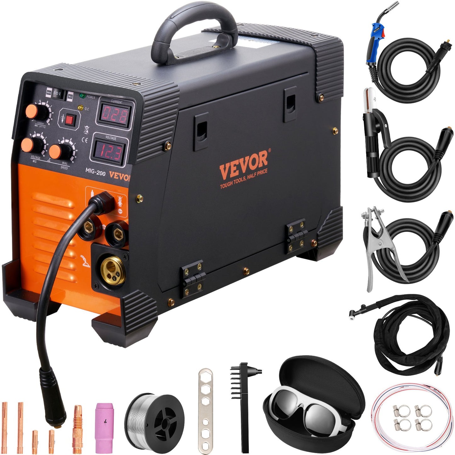 MIG Welder 200 Amp MIG LIFT TIG Arc Welder 3 in 1 Welder Welder Machine 220V TIG Welder Lift ARC Welder MMA Stick IGBT DC Inverter Welder Digital Display Combo Svetsmaskin
