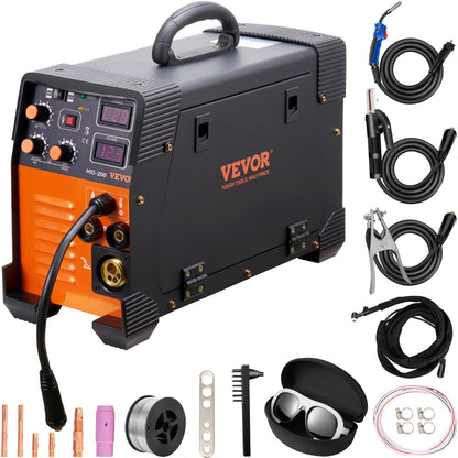 MIG Welder 200 Amp MIG LIFT TIG Arc Welder 3 in 1 Welder Welder Machine 220V TIG Welder Lift ARC Welder MMA Stick IGBT DC Inverter Welder Digital Display Combo Svetsmaskin