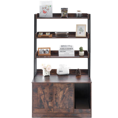 Katzentoilettenschrank, Katzentoilettenmöbel aus Holz versteckt mit 3 Regalen