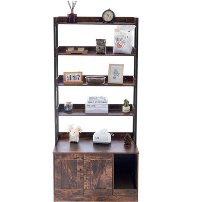 Katzentoilettenschrank, Katzentoilettenmöbel aus Holz versteckt mit 4 Regalen