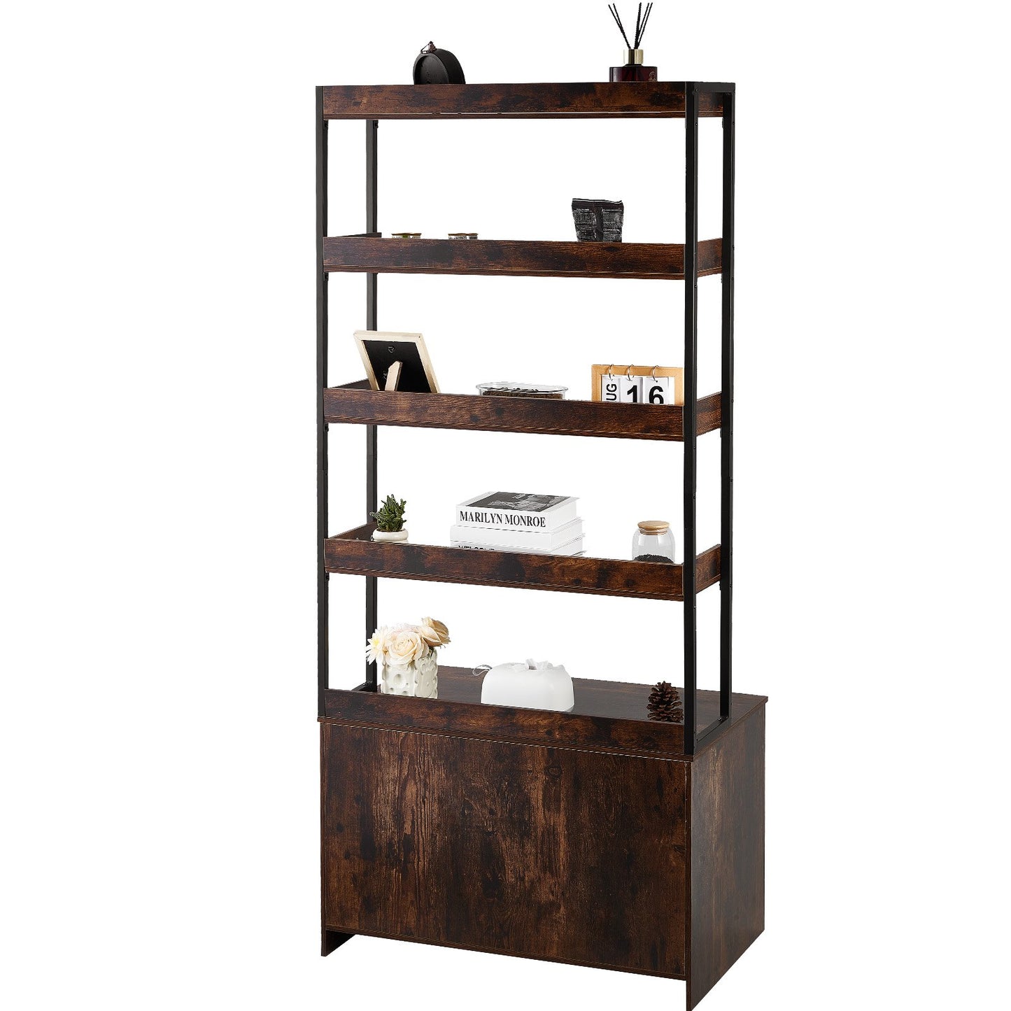 Katzentoilettenschrank, Katzentoilettenmöbel aus Holz versteckt mit 4 Regalen