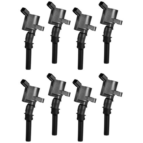 Ignition Coil Pack, Set of 8, Compatible with Ford E150 E250 E350 E450 Econoline Super Duty Excursion Expedition F150 F250 F350 VPG MV-1 Lincoln Navigator, for Engines 4.6L 5.4L V8 6.8L V10