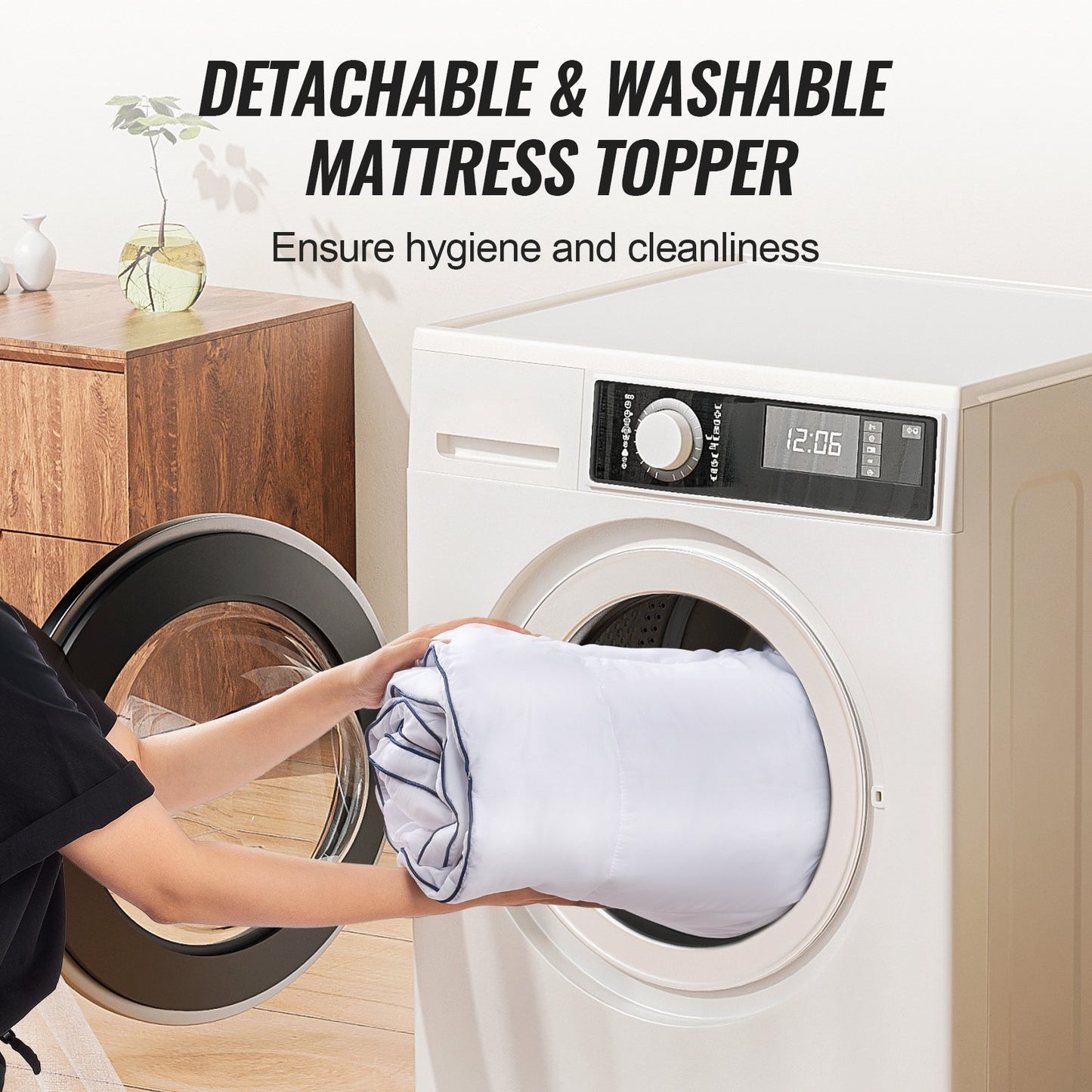 Matratzenauflage Premium Memory Foam Fiber Fill Queen 76,2 mm Dicke