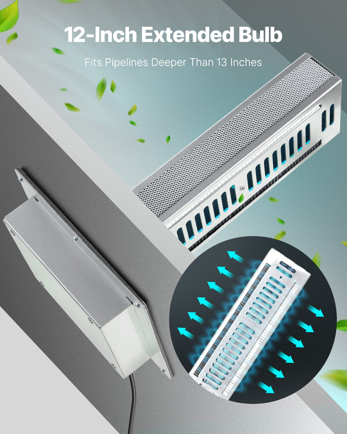 HVAC luftrenare Hela huset 24W 12 tum Ljus PCO Carbon Technology