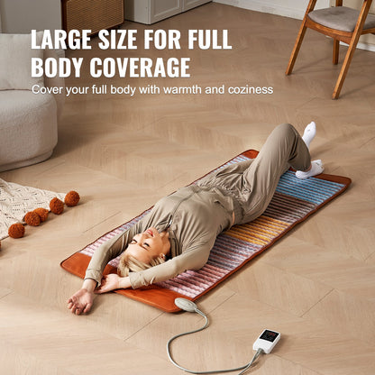 Far Infrared Heating Pad 5 Natural Crystal Gemstone Mat with Negative Ions