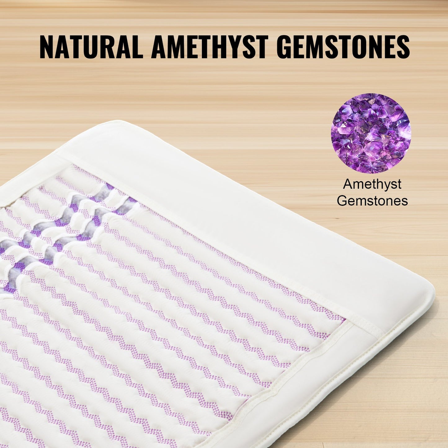 Far Infrared Heating Pad Amethyst Gemstones Heating Mat with Timer 72" x 24
