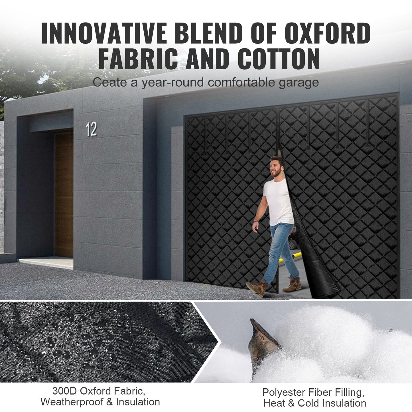 Garage Door Screen for Winter 8.3 x 7.15 ft Garage Door Insulation Kit