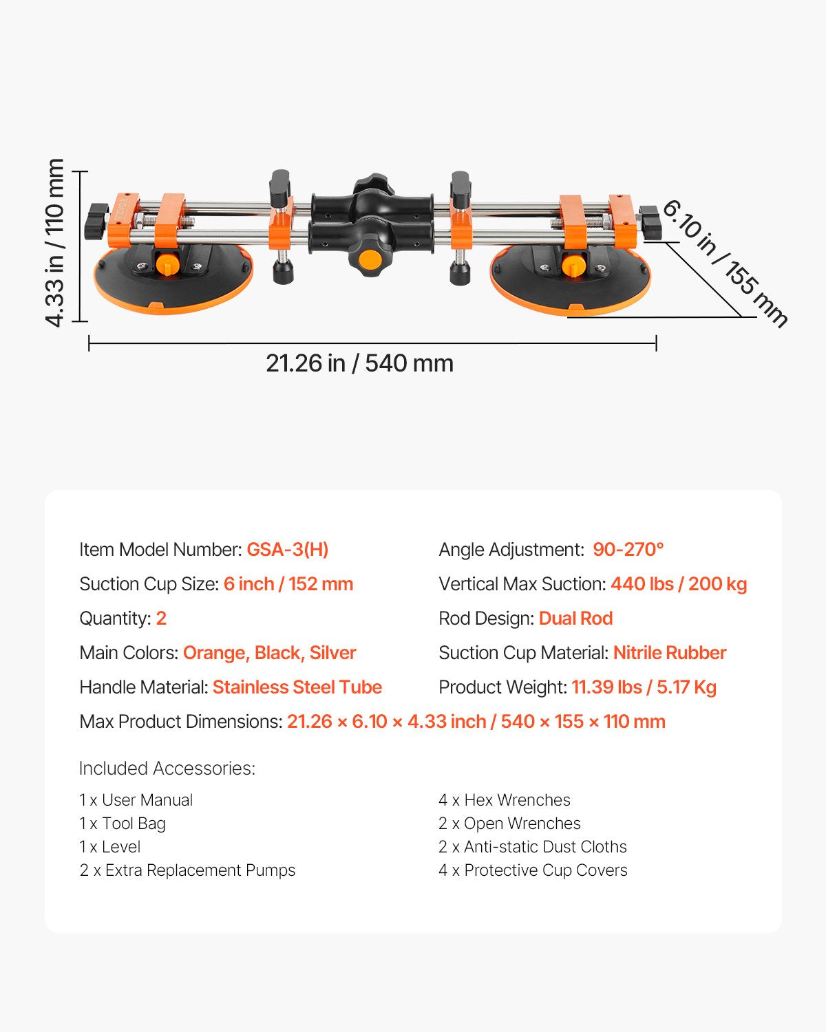 Seamless Seam Setter, 2 Packs Granite Seam Setter with 6 in Vacuum Suction Cups, Seam Joiner for Seam Joining & Leveling, 90°-120° Adjustable, Countertop Installation Tool for Tile Marble Slab