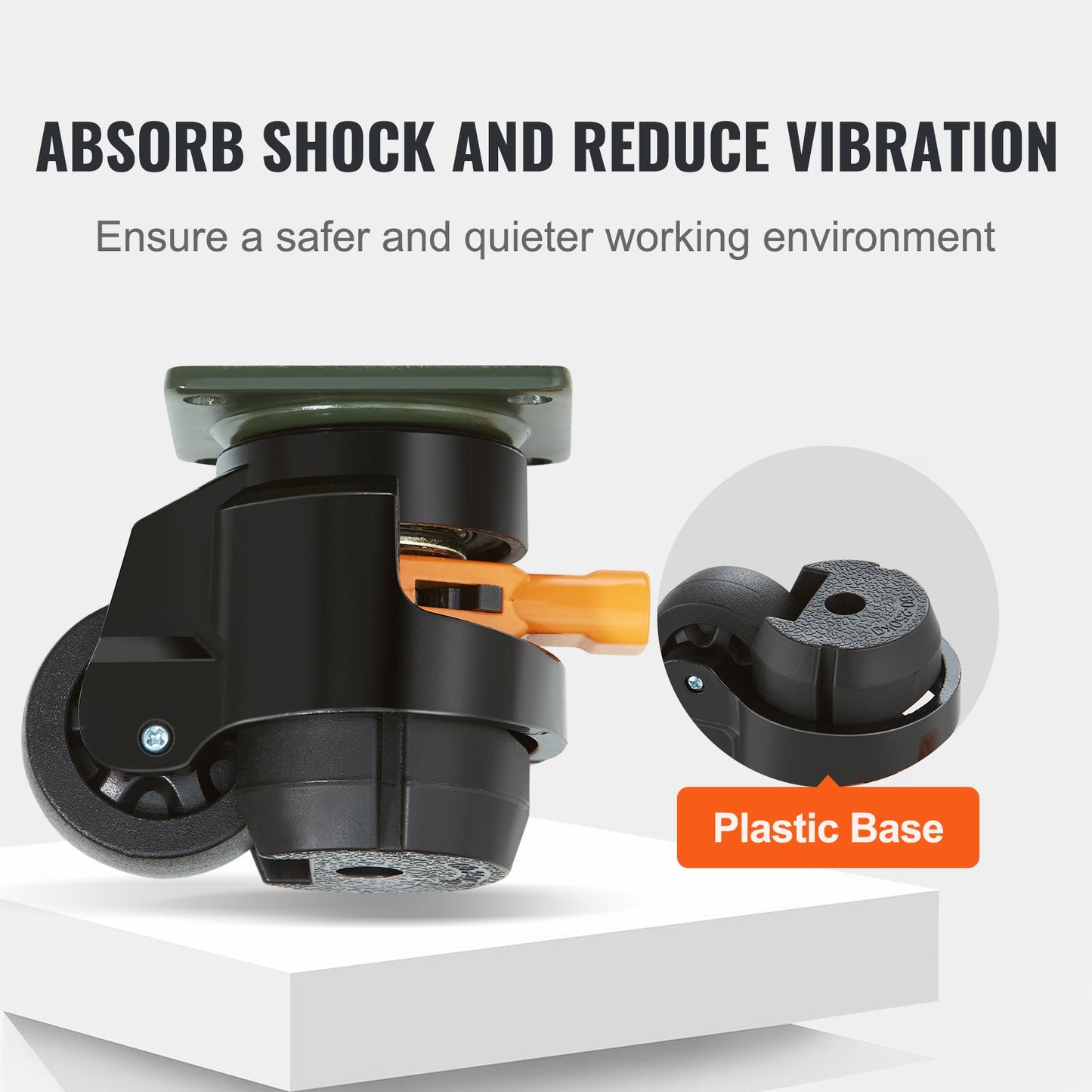 Leveling Casters, 4-Pack Heavy Duty 360° Swivel Caster Wheels Hold up to 1100 lbs Load, 2 inches Caster Diameter, Adjustable Casters with Upgraded Handle Design and Feet for Workbench & Machine