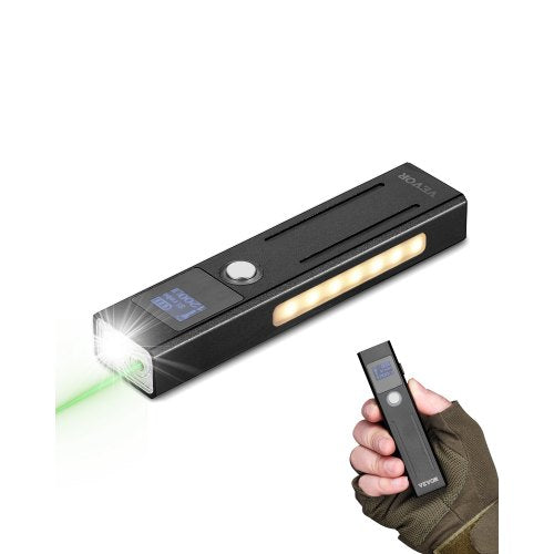 EDC Flat Flashlight, 3-in-1 High Lumens LED Flashlight with Green Beam, IPX4 Waterproof Rechargeable Flash Light for Office Presentation, Hiking, Camping, Emergencies, Lightweight & Portable