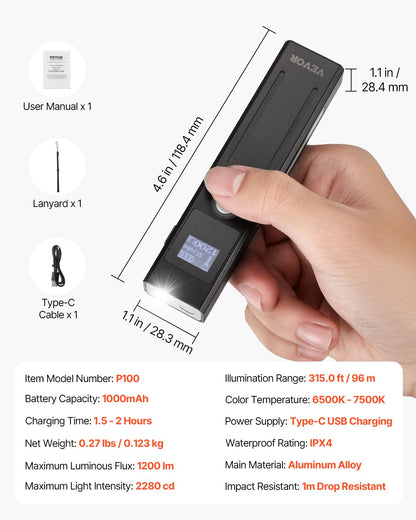 EDC Flat Flashlight, 3-in-1 High Lumens LED Flashlight with Green Beam, IPX4 Waterproof Rechargeable Flash Light for Office Presentation, Hiking, Camping, Emergencies, Lightweight & Portable
