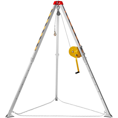 Stativsats för begränsat utrymme, 1800 lbs vinsch, Stativ med begränsat utrymme 7'-ben och 98'-kabel, räddningsstativ för begränsat utrymme 32,8' fallskydd, sele, förvaringsväska för traditionella trånga utrymmen