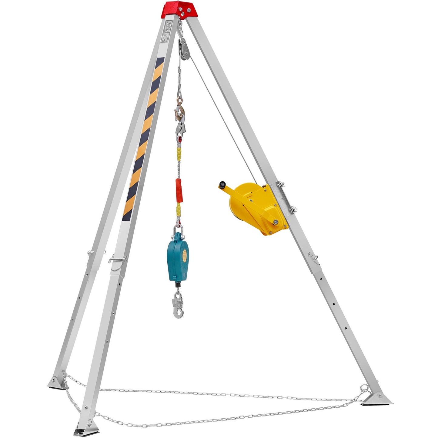 Stativsats för begränsat utrymme, 2600 lbs vinsch, Stativ med begränsat utrymme 8'-ben och 98'-kabel, räddningsstativ för begränsat utrymme 32,8' fallskydd, sele, blåsare, väska för traditionella trånga utrymmen