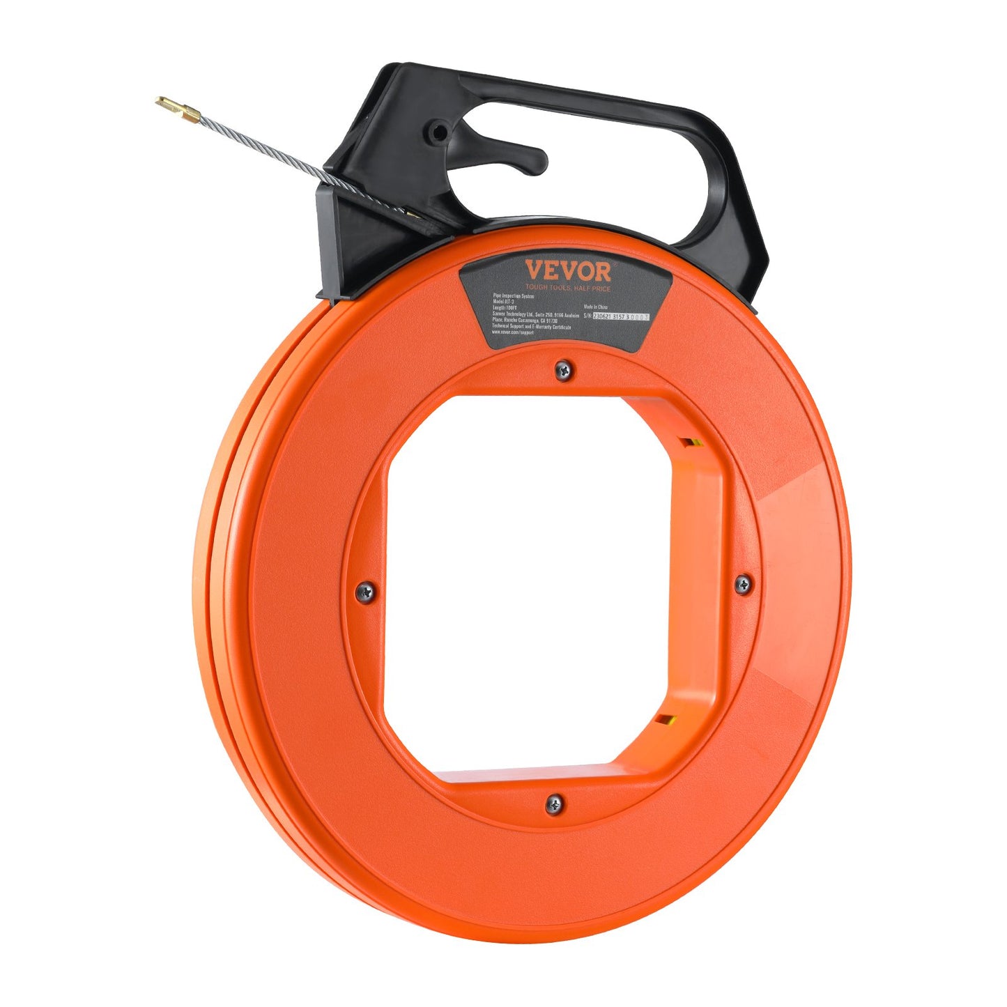 Fisktejp, 100 fot, 3/16-tum, trådavdragare i glasfiber med optimerat hus och handtag, lättanvänt kabelavdragare, flexibla trådfiskeverktyg för väggar och elektriska ledningar, icke-ledande