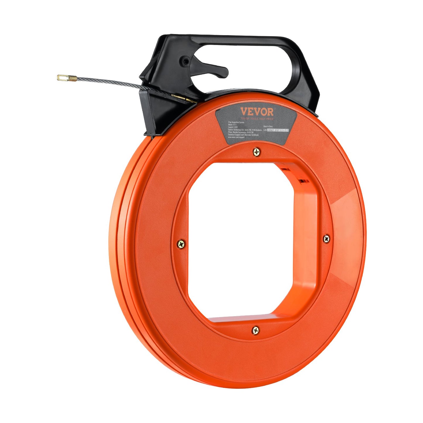 Fish Tape, 125-fots, 3/16-tums, PET-trådavdragare med optimerat hus och handtag, lättanvänt kabelavdragarverktyg, flexibla trådfiskeverktyg för väggar och elektriska ledningar, icke-ledande