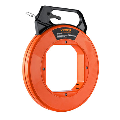 Fish Tape, 240 fot, 1/8-tum, ståltrådsavdragare med optimerat hus och handtag, lättanvänt kabelavdragare, flexibla trådfiskeverktyg för väggar och elektriska ledningar, icke-ledande
