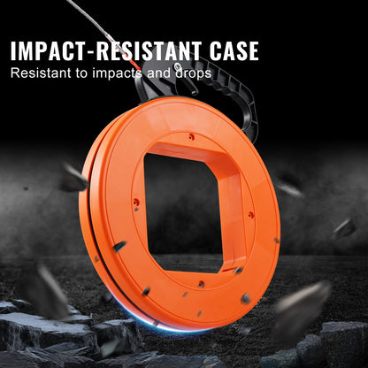 Fish Tape Wire Cable Line Puller 100 ft 1/4 in PET med högt plastfodral