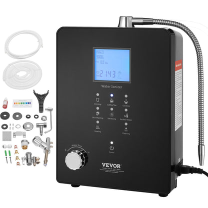 Alkaline Water Ionizer Machine, pH 3-11.2 Alkaline Acidic Hydrogen Water Purifier, 6 Water Settings Home Filtration System, Up to -800mV ORP, 9000L per filter, UV function, water heating