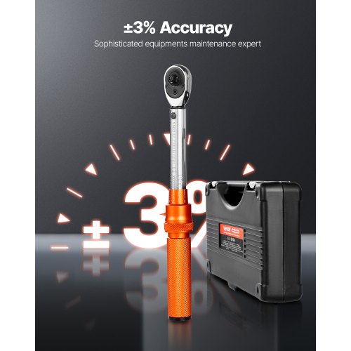 Click Torque Wrench Set 1/4-inch Drive 20-240 lbf-in/2.3-27.1 Nm Orange | EU