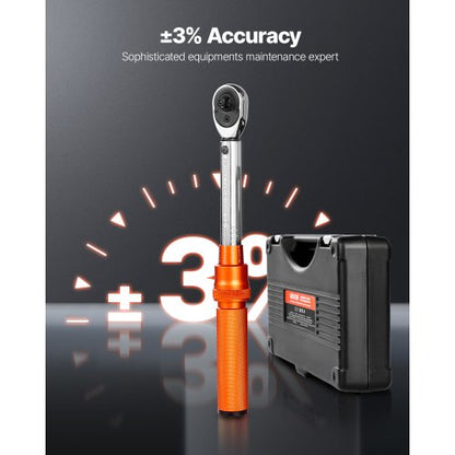 Click Torque Wrench Set 1/4-inch Drive 20-240 lbf-in/2.3-27.1 Nm Orange | EU
