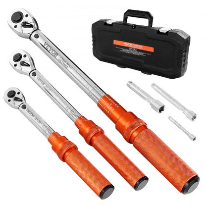 Click torque wrench set 3 pieces 1/4 3/8 1/2 inch drive bidirectional | EU