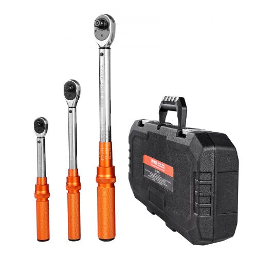 Click torque wrench set 3 pieces 1/4 3/8 1/2 inch drive bidirectional | EU