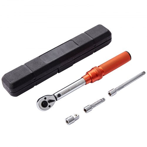 Torque Wrench, 1/4-inch Drive Click Torque Wrench 20-200in.lb/3-23n.m, Dual-Direction Adjustable Torque Wrench Set, Mechanical Dual Range Scales Torque Wrench Kit with Adapters Extension Rod