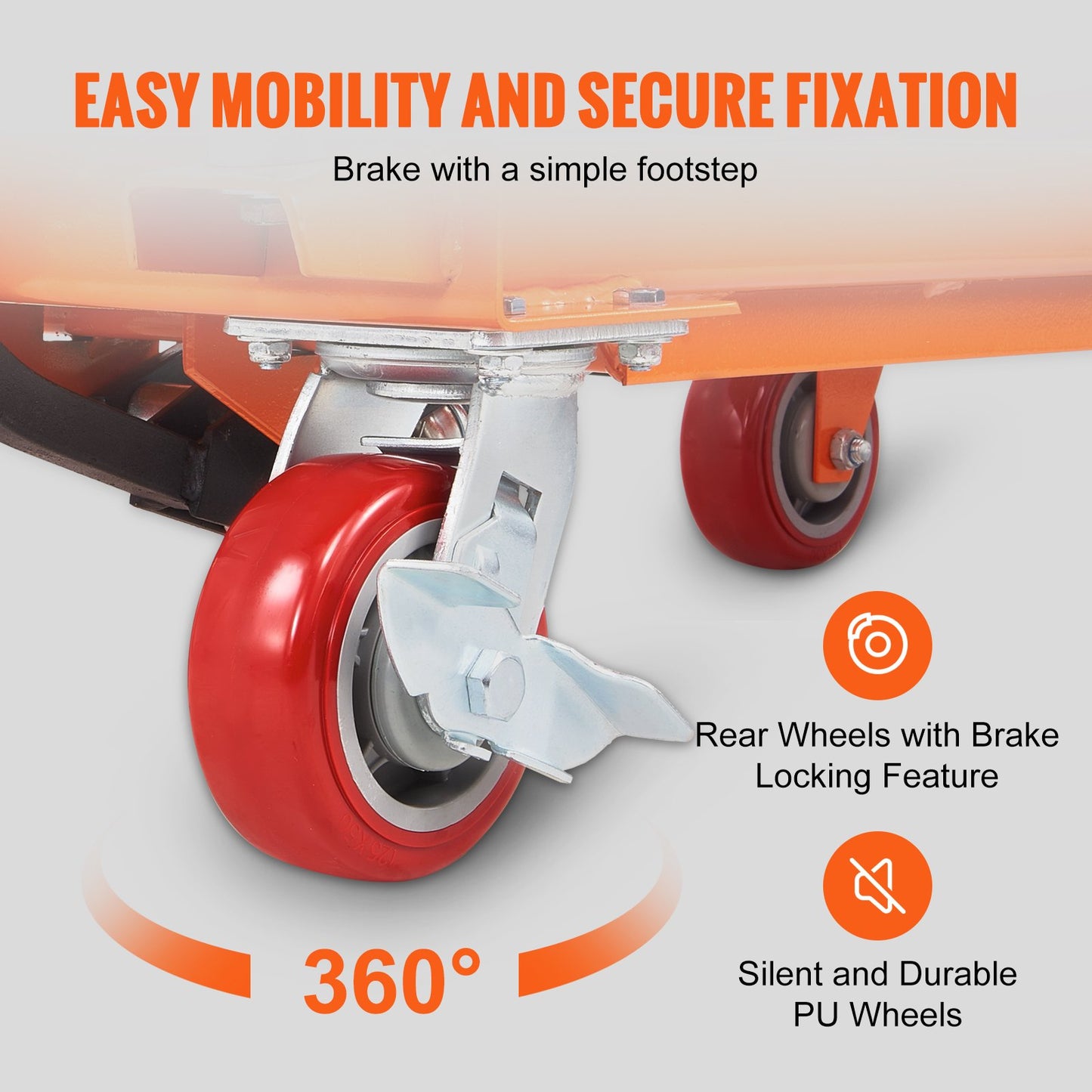 Hydraulischer Hubtischwagen, 1100lbs Kapazität, 35,4" Hubhöhe, manueller Hubtisch mit 4 Rädern und rutschfester Unterlage, hydraulischer Scherenwagen für Materialhandhabung und Transport