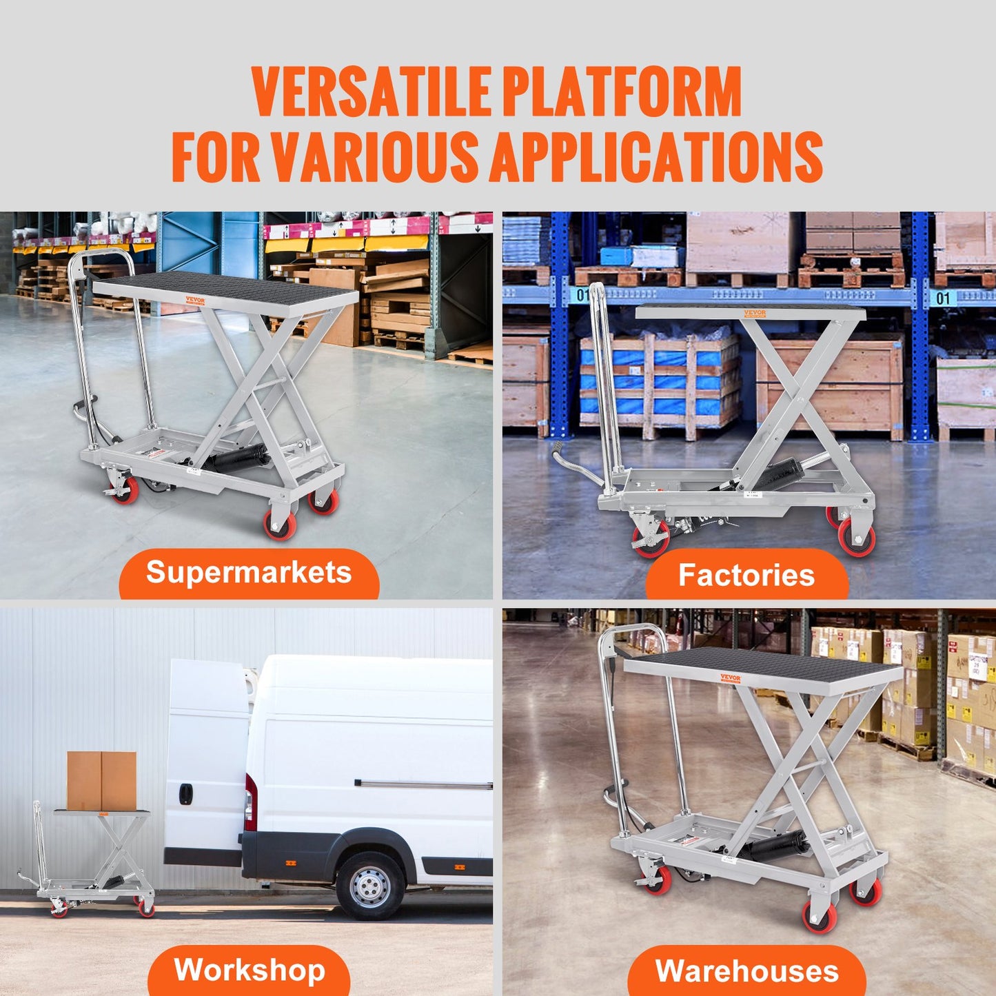 Hydraulic Lift Table Cart, 500lbs Capacity 28.5" Lifting Height, Manual Single Scissor Lift Table with 4 Wheels and Non-slip Pad, Hydraulic Scissor Cart for Material Handling, Gray