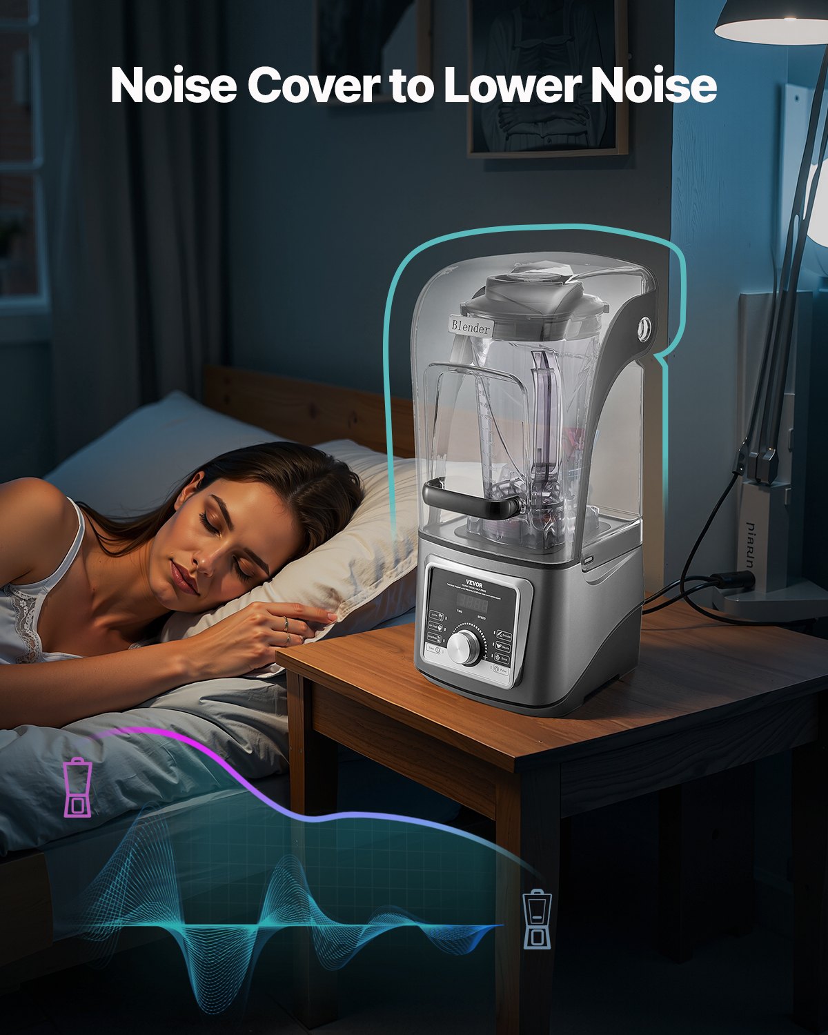 Blender for Smoothies, 135 oz 1400W, Professional Blender with Powerful Motor, Multi-Functional Food Processing Blender with Noise Cover for Smoothie/Milkshake/Juice, Fits for Kitchen