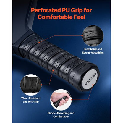 Pro Kolfiber Pickleball Paddle Honeycomb Core Racket för Vuxna Blå