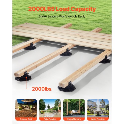 12 pcs adjustable deck supports pedestal deck foundation base 3.1-6.2 cm