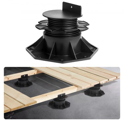 Deck Blocks 12 PCS, 2000lbs / 907.18kg Load Capacity Deck Support Plastic Pedestal Paver, Raising 2.36 - 5.31 inch / 60 - 135 mm, Height Adjustable Shed Foundation Base for Wood Concrete Metal