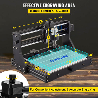 CNC 3018 Pro 300×180×45 mm CNC Machine GRBL Control Mini Engraver with Offline Controller 3 Axis Engraving Machine for Carving Milling Plastic Acrylic PVC Wood