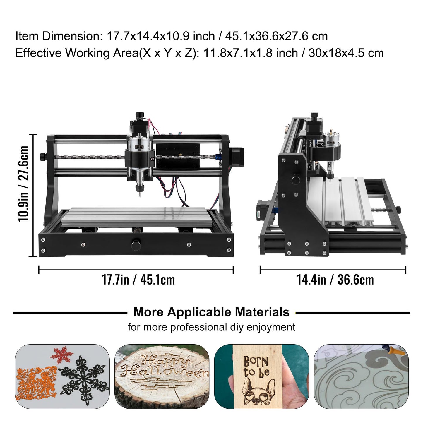 Cnc 3018 Pro 15W Cnc 3018 300×180×45mm Cnc Machine GRBL Control Mini Laser Engraver With Offline Controller 3 Axis Laser Engraving Machine for Carving Milling Plastic Acrylic PVC Wood