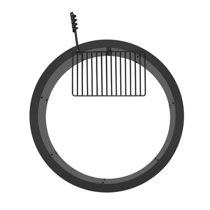 Fire Pit Ring with BBQ Fire Ring 35 Inch Exterior Steel DIY Campfire Firepit