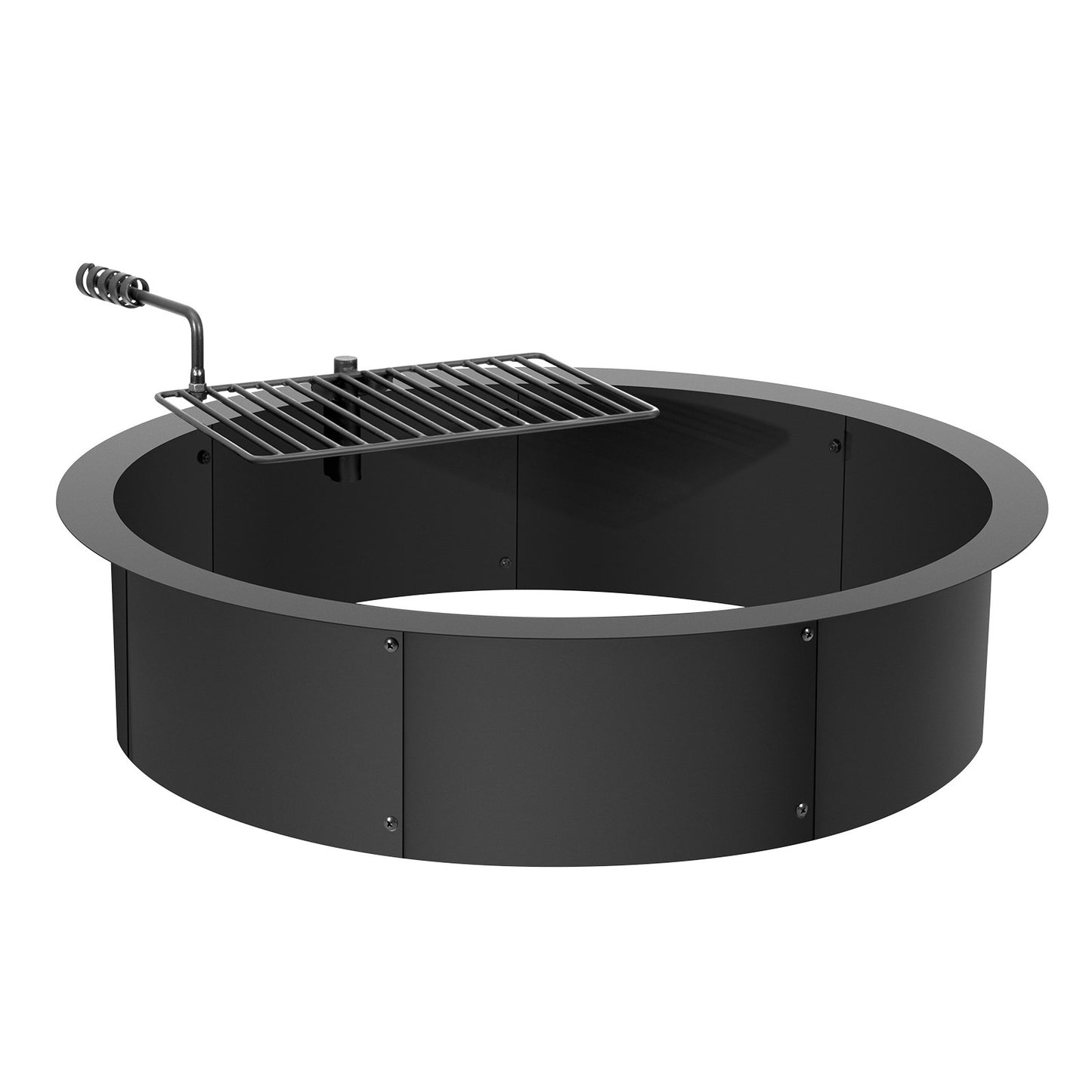 Fire Pit Ring with BBQ Fire Ring 35 Inch Exterior Steel DIY Campfire Firepit